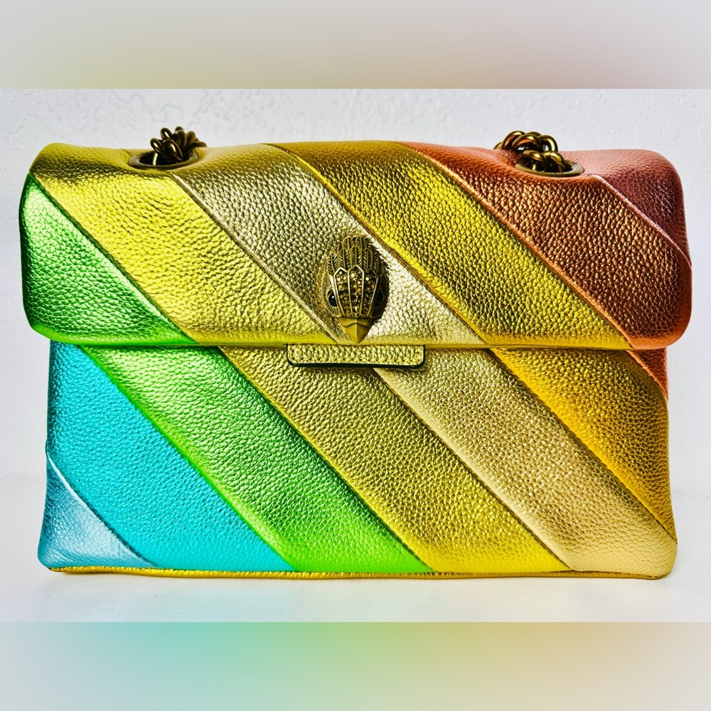 KURT GEIGER KENSINGTON MEDIUM BAG MULTICOLOR STRIPES - Picture 7 of 16
